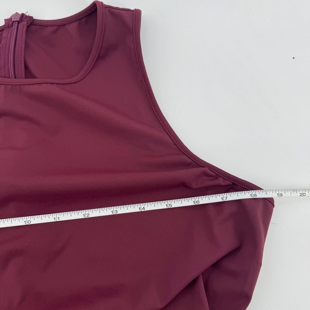 Halara Breezeful Sleeveless Quick Dry Overlay Jumpsuit with Pockets XL Burgundy - Picture 6 of 12